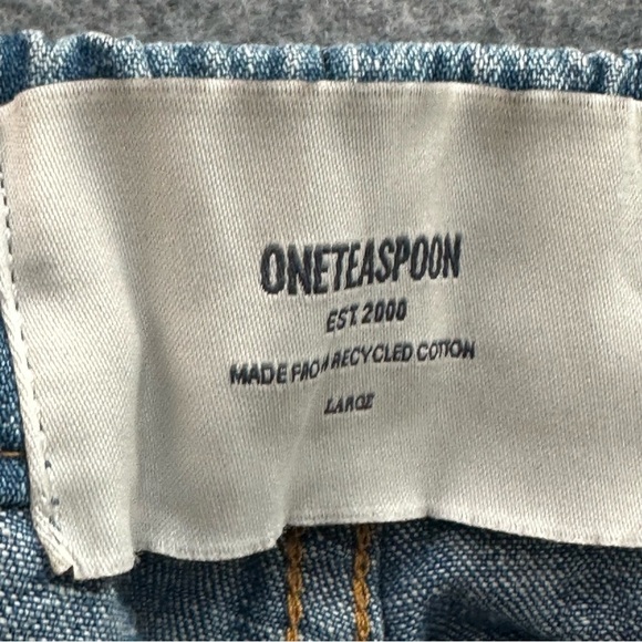 One Teaspoon Shabbies High Waist Drawstring Boyfriend Denim Jeans Sz: L - Picture 6 of 10
